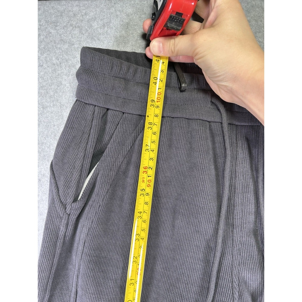 ZE.doumei Sweatpants Womens Small Gray Ribbed Knit High Rise Drawstring Pockets - Picture 3 of 8